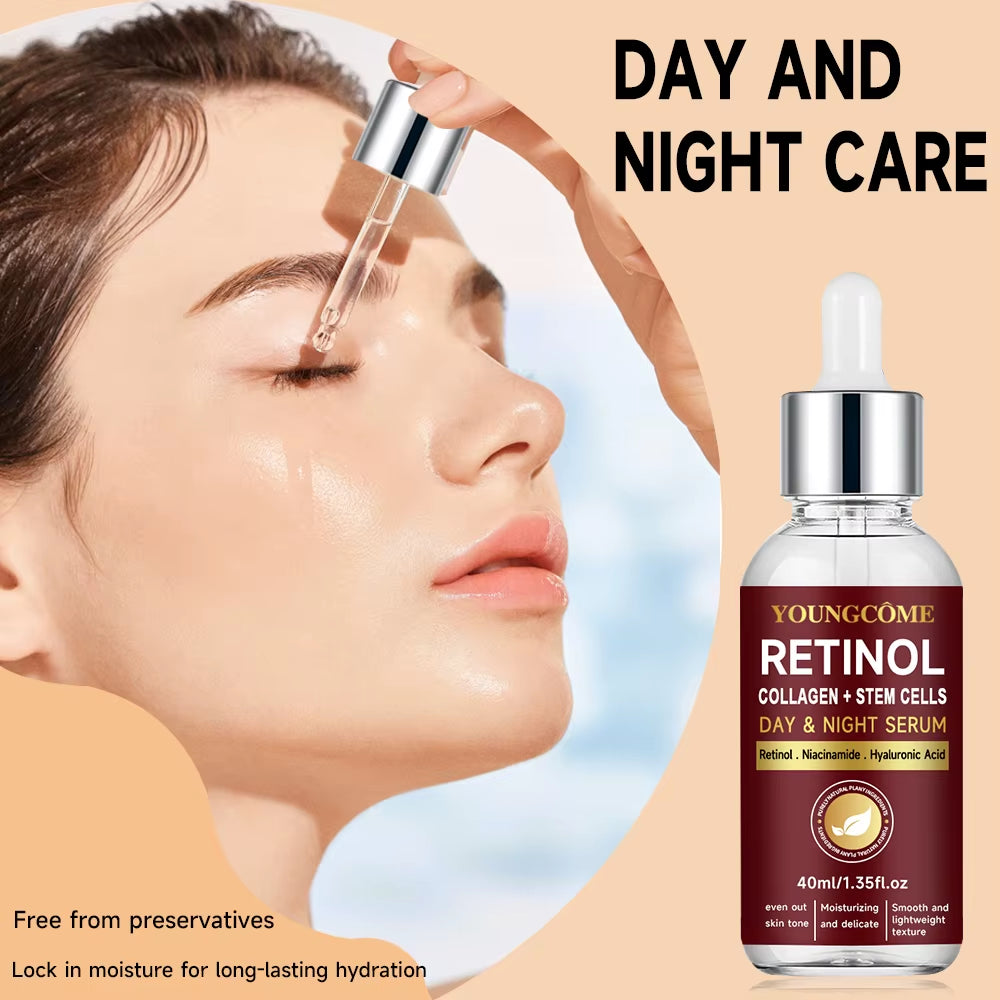Collagen Retinol Cream – Day & Night Face and Neck Moisturizer, Anti-Aging, Smooth Fine Lines, Brighten Dull Skin, Intensive Hydration