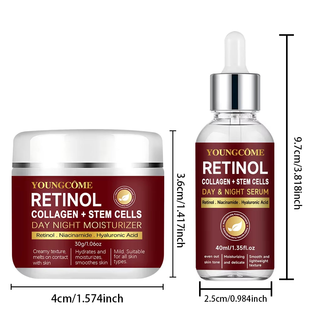 Collagen Retinol Cream – Day & Night Face and Neck Moisturizer, Anti-Aging, Smooth Fine Lines, Brighten Dull Skin, Intensive Hydration