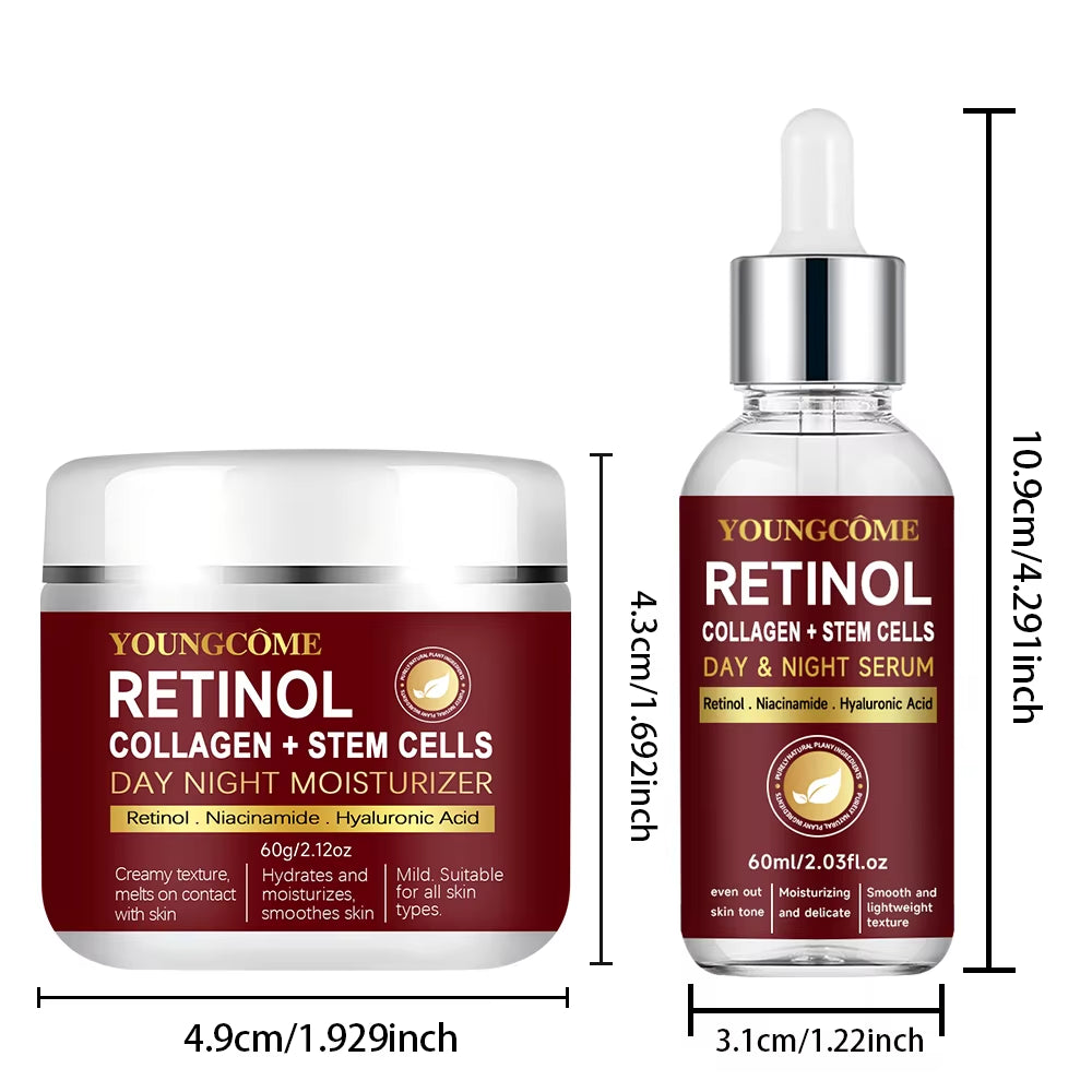 Collagen Retinol Cream – Day & Night Face and Neck Moisturizer, Anti-Aging, Smooth Fine Lines, Brighten Dull Skin, Intensive Hydration