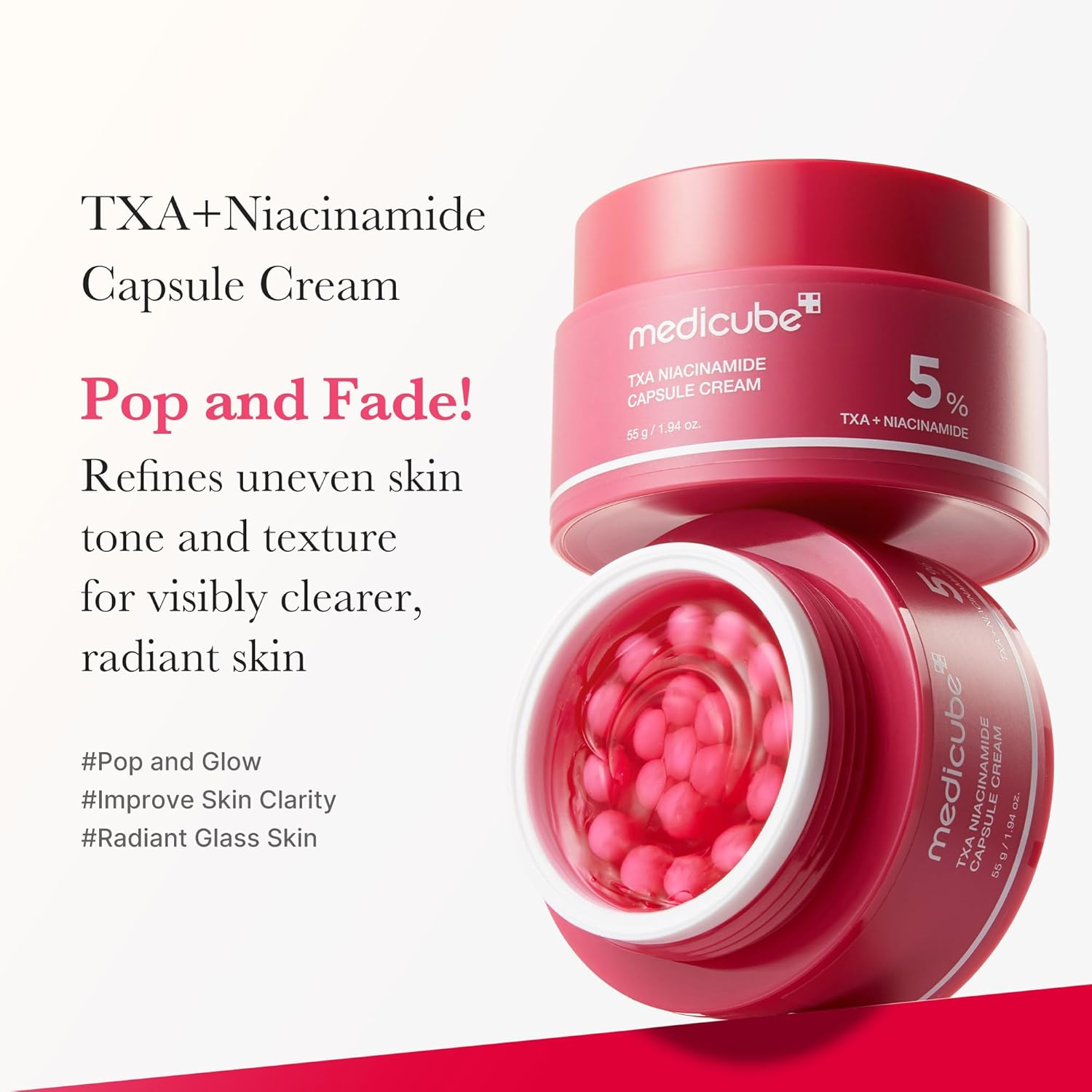 korean skincare medicube TXA Niacinamide capsule cream Moisturizer texture&Hydratation
