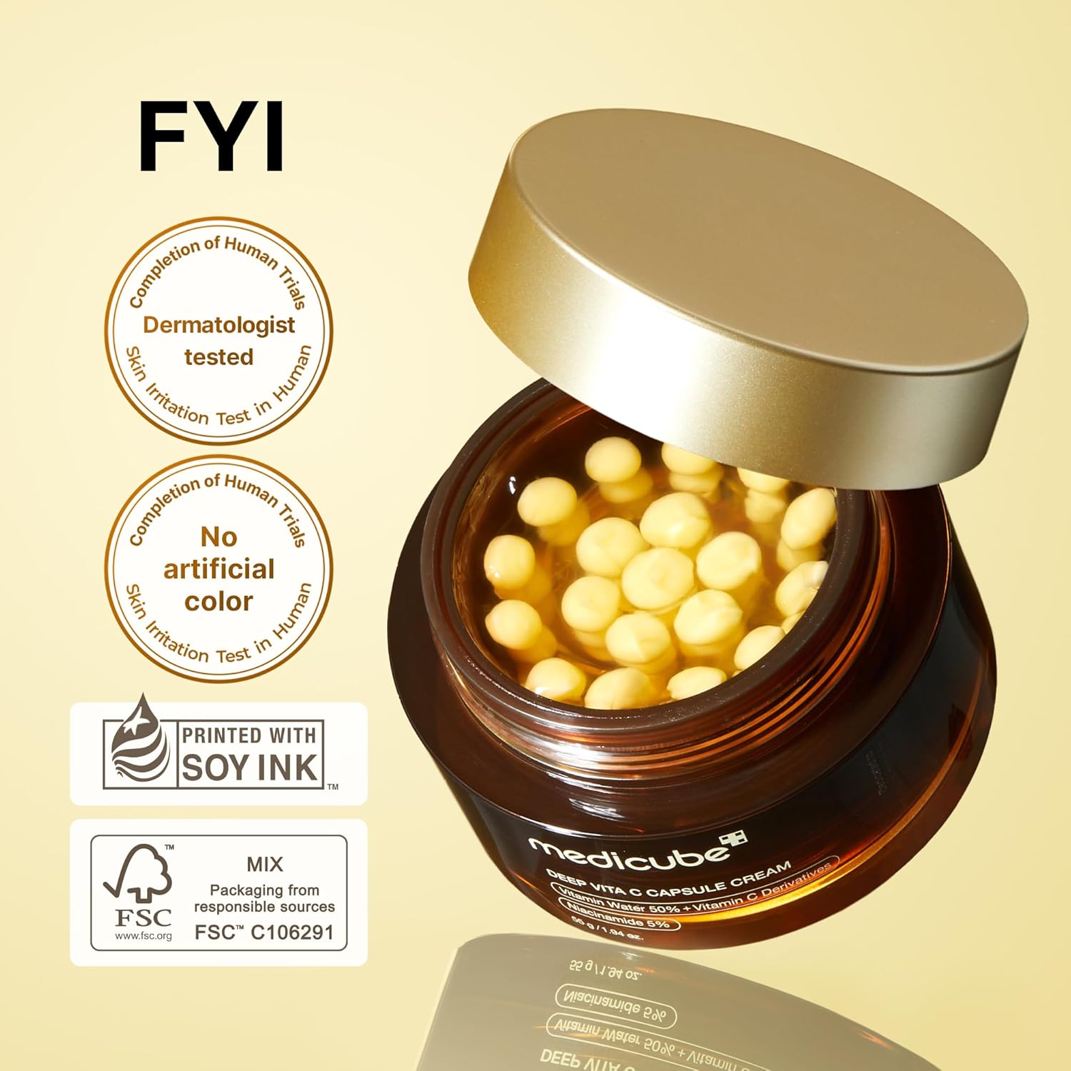 Vita C Medicube TXA Niacinamide Capsule Cream – Korean Double Brightening Moisturizer, Hydrate & Revive Skin Glow