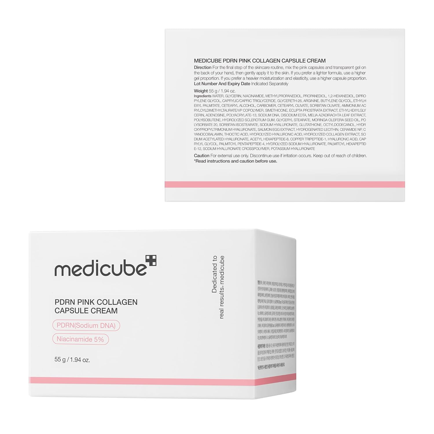 Medicube TXA Niacinamide collagen caspule cream DNA PDRN Pink face moisturizer
