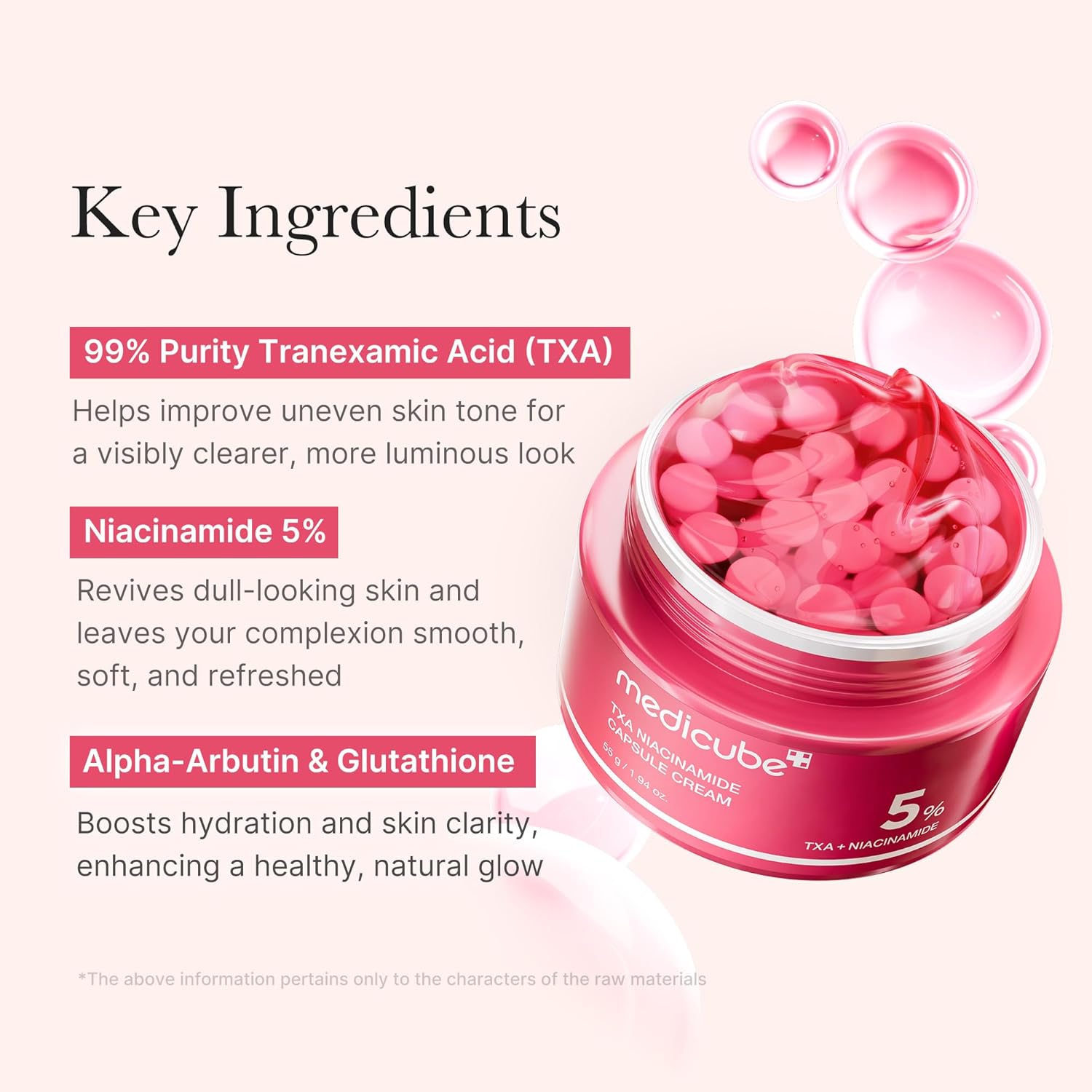 korean skincare medicube TXA Niacinamide capsule cream Moisturizer texture&Hydratation