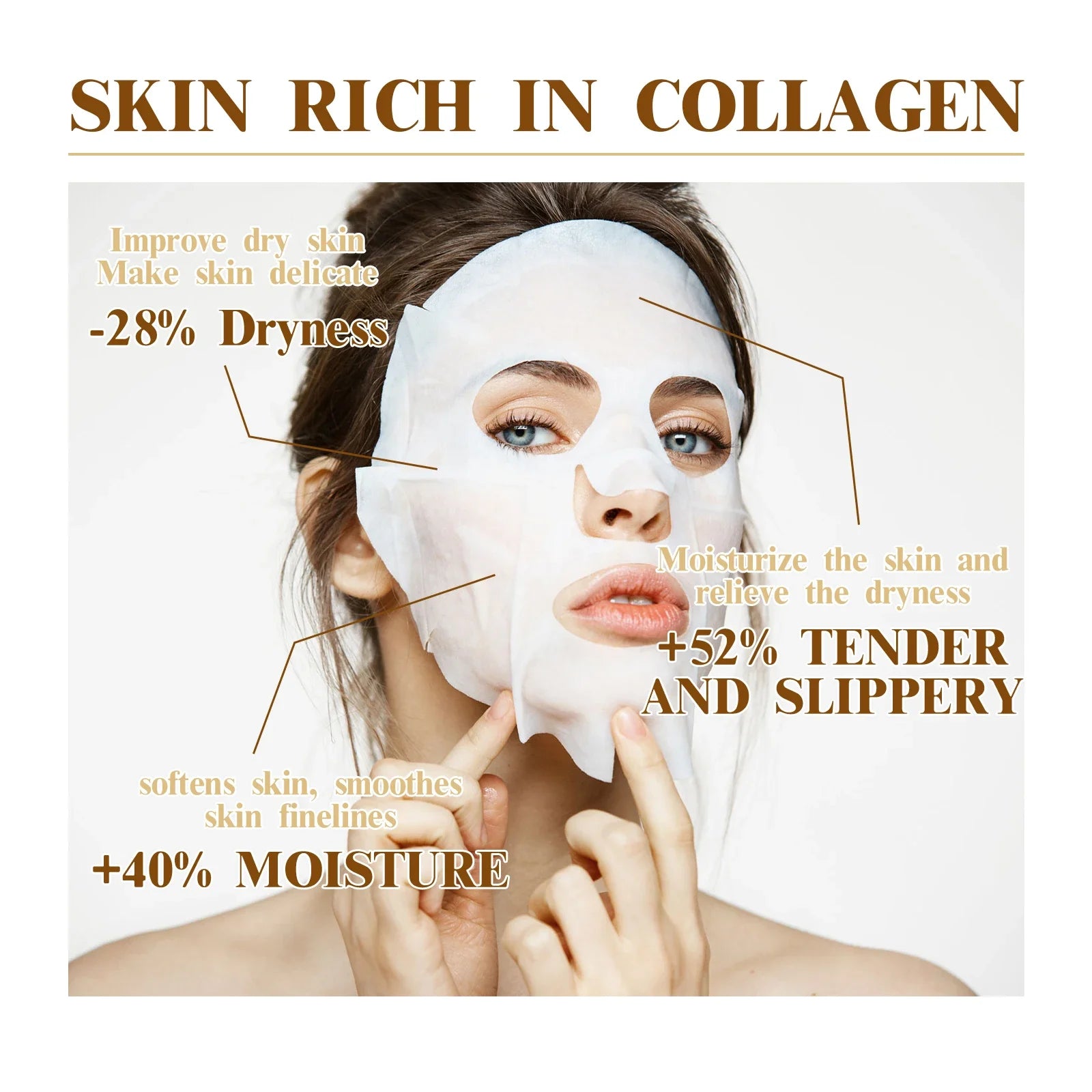 Collagen Facial Mask (10PCS) – Smooth Wrinkles, Firm Skin & Deep Hydration | Korean Anti-Aging Skincare