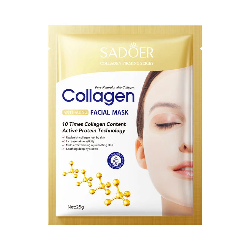 Collagen Facial Mask (10PCS) – Smooth Wrinkles, Firm Skin & Deep Hydration | Korean Anti-Aging Skincare
