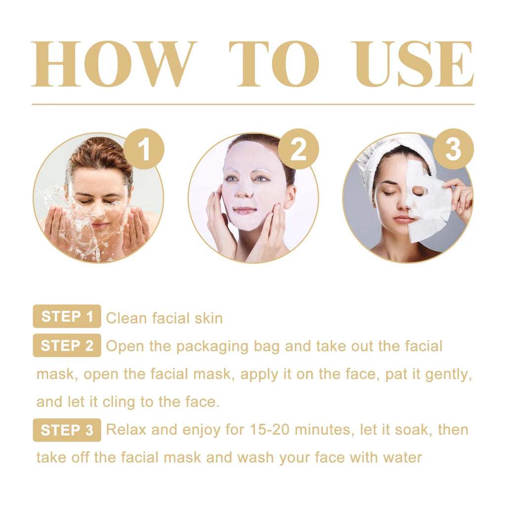 Collagen Facial Mask (10PCS) – Smooth Wrinkles, Firm Skin & Deep Hydration | Korean Anti-Aging Skincare