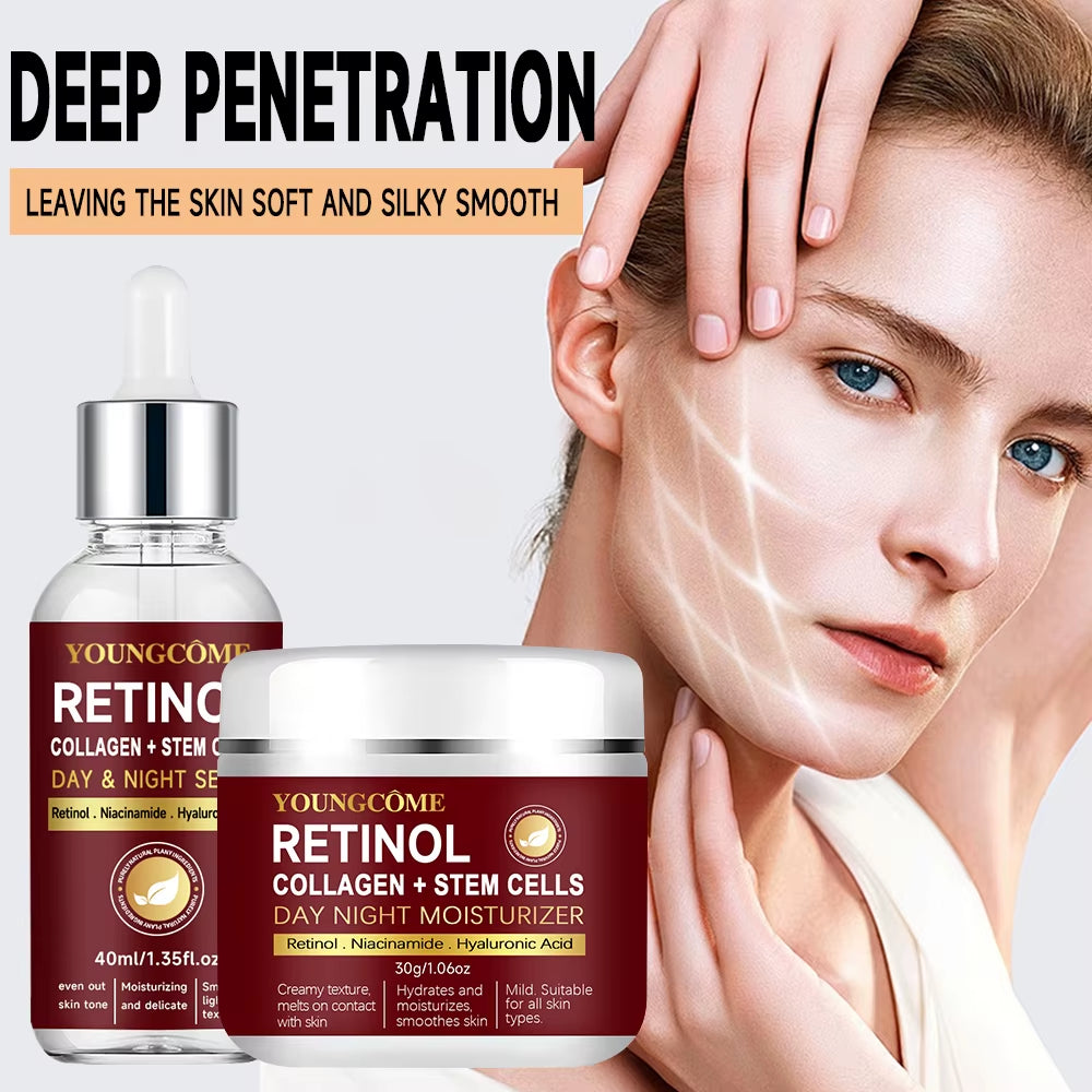 Collagen Retinol Cream – Day & Night Face and Neck Moisturizer, Anti-Aging, Smooth Fine Lines, Brighten Dull Skin, Intensive Hydration